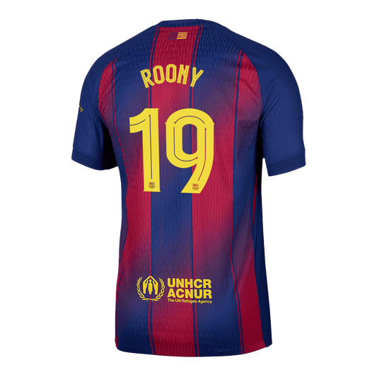 Barcelona Tröja ROONY #19 2025/26 Hemma Röd/Blå - UCL