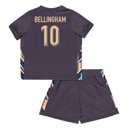 England Borta Fotbollströja BELLINGHAM #10 Euro 2024 
Fotbollssats Barn