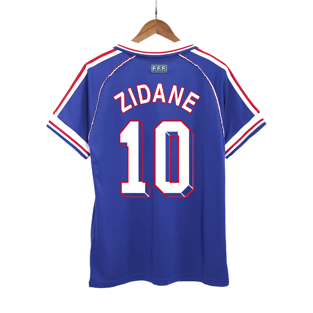 Retro ZIDANE #10 Frankrike Hemma fotbollströjor 1998
