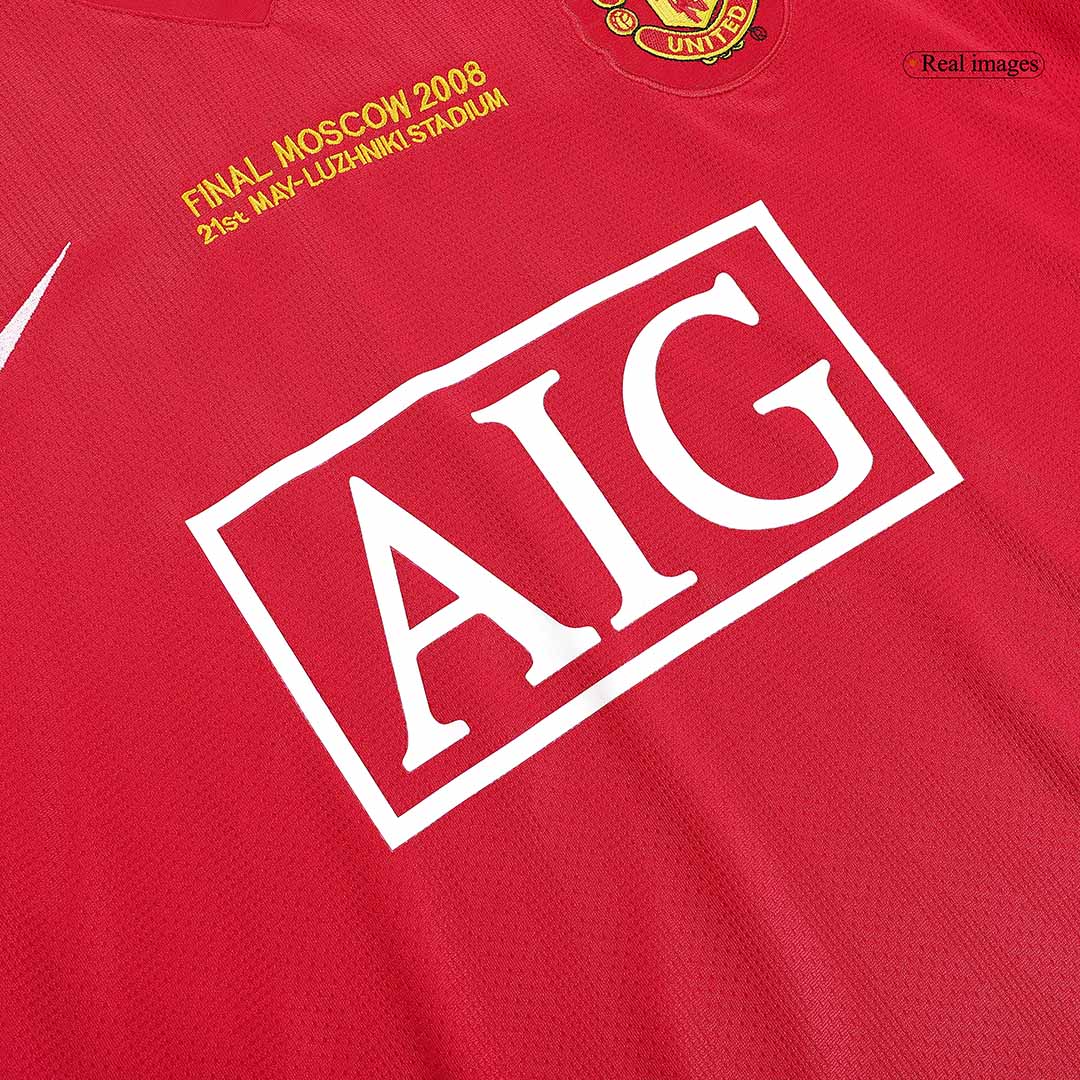 Retro Manchester United Hemma Fotbollströja SCHOLES #18 2007/08 långärmad - UCL Final