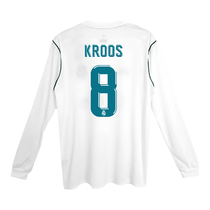 Retro Real Madrid Hemma Fotbollströja KROOS #8 2017/18 långärmad