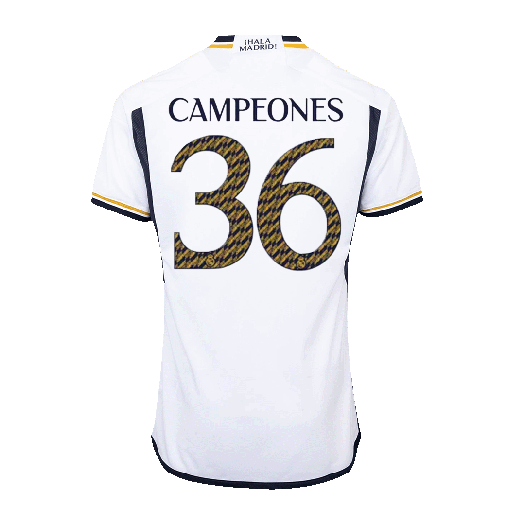 Real Madrid Hemma Fotbollströja CAMPEONES #36 2023/24 Autentisk