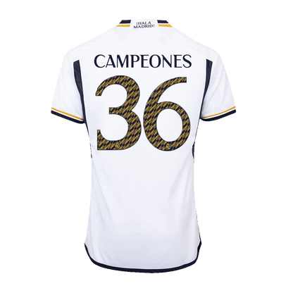 Real Madrid Hemma Fotbollströja CAMPEONES #36 2023/24 Autentisk