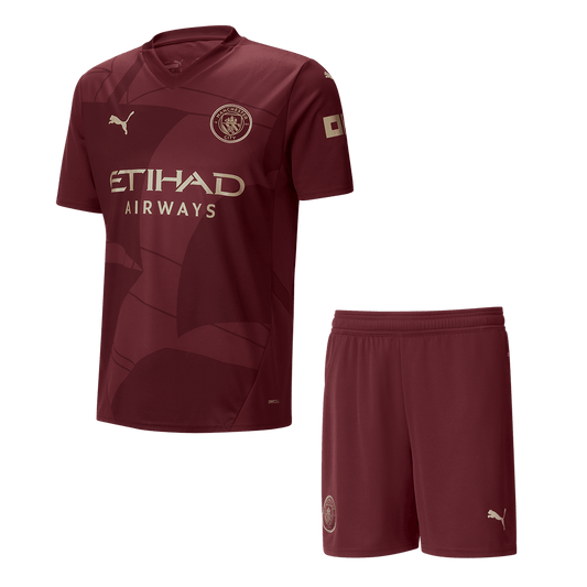 Manchester City Third Away Football Shirt Kit(Shirt+Shorts) 2024/25 Football Kit UK