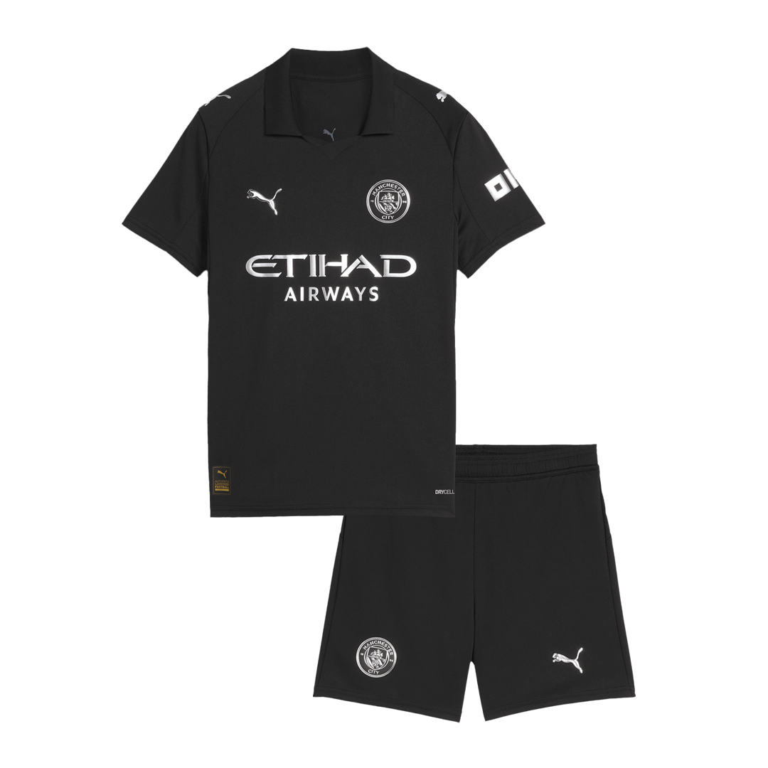 Manchester City Tröja 2025/26 Bortaställ Svart Barn