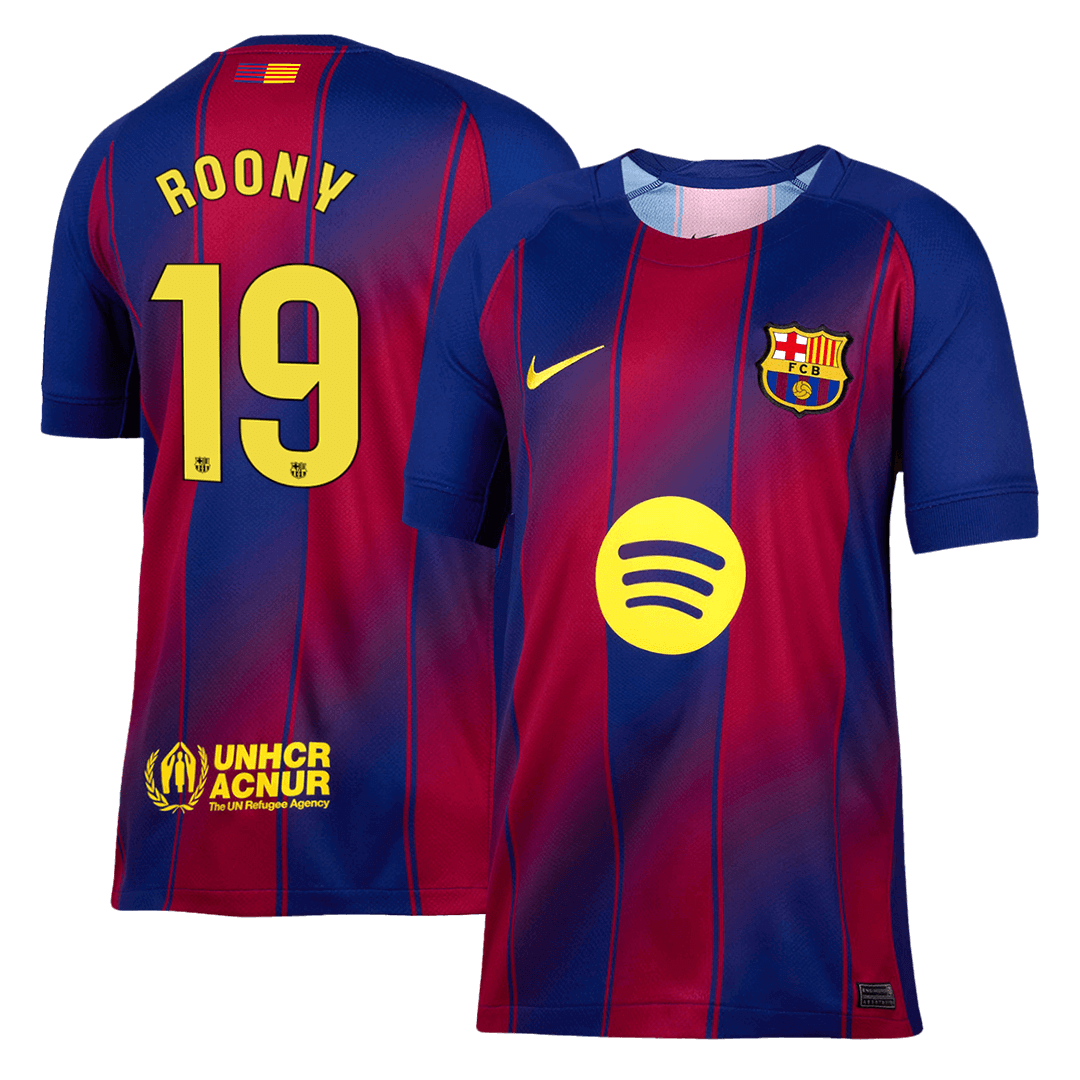 Barcelona Tröja ROONY #19 2025/26 Hemma Röd/Blå