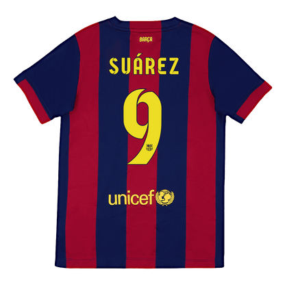 Retro Barcelona Hemma Fotbollströja SUÁREZ #9 2014/15