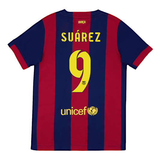 Retro Barcelona Hemma Fotbollströja SUÁREZ #9 2014/15