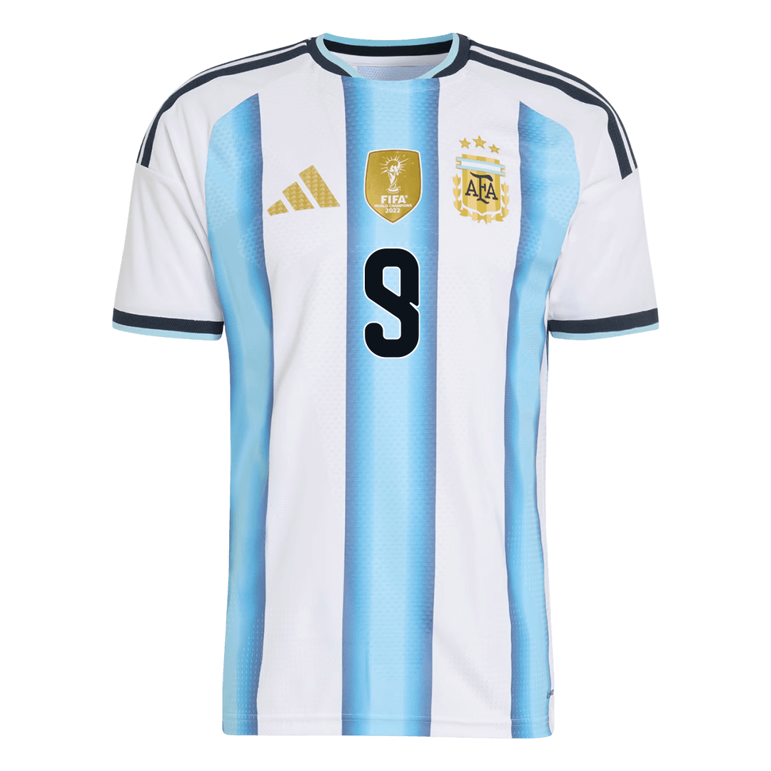 Argentina Tröja J.ÁLVAREZ #9 2026 Hemma Autentisk Blå & Vit - World Cup 2026-3
