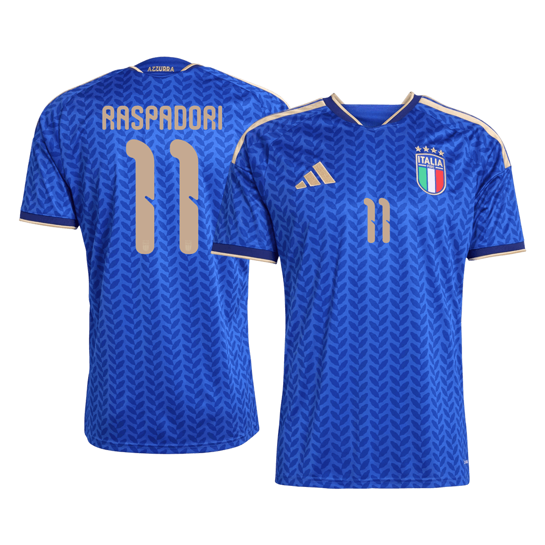 Italien Tröja RASPADORI #11 2026 Hemma Blå - World Cup 2026