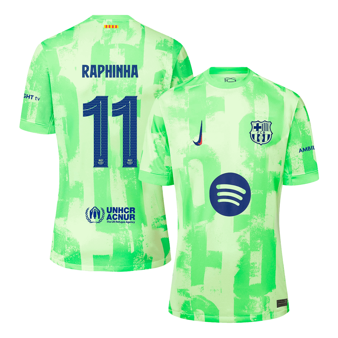 Barcelona Tredjeställ Fotbollströja RAPHINHA #11 2024/25 Premium