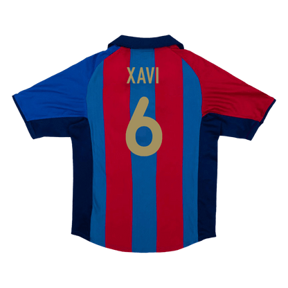 Retro Barcelona Hemma Fotbollströja XAVI #6 2001/02