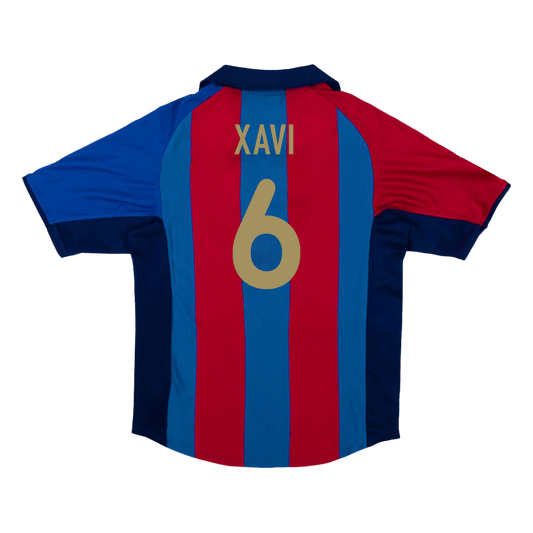 Retro Barcelona Hemma Fotbollströja XAVI #6 2001/02