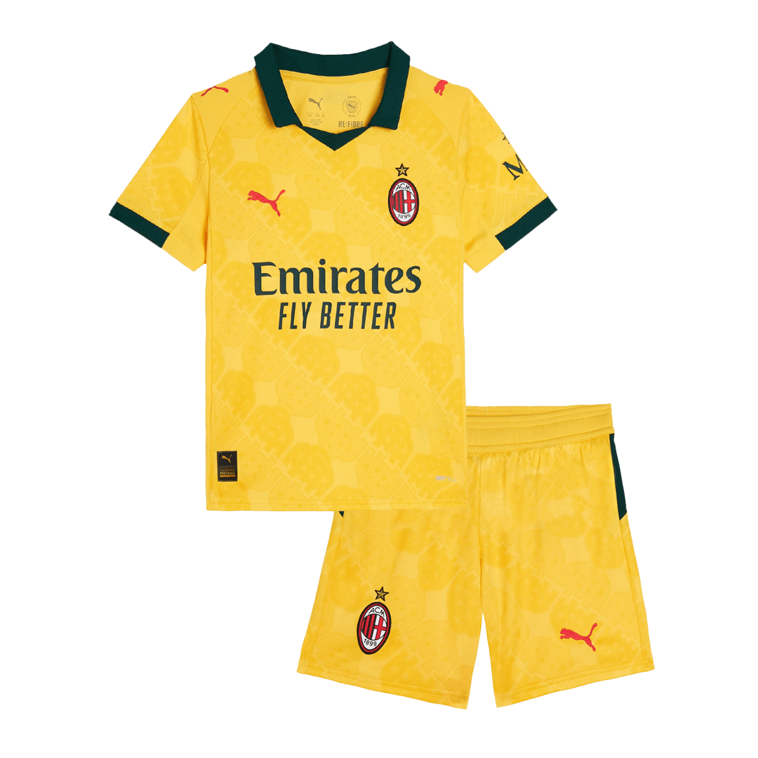 AC Milan Tröja 2025/26 Tredjeställ Gul Barn