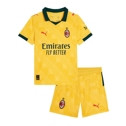 AC Milan Tröja 2025/26 Tredjeställ Gul Barn