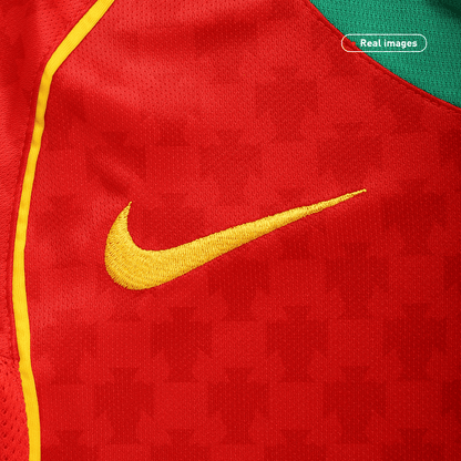 Portugal Hemma Fotbollströjor Euro 2004 Retro Final-5