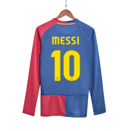 Retro Barcelona Hemma Fotbollströja MESSI #10 2008/09 långärmad - UCL Final