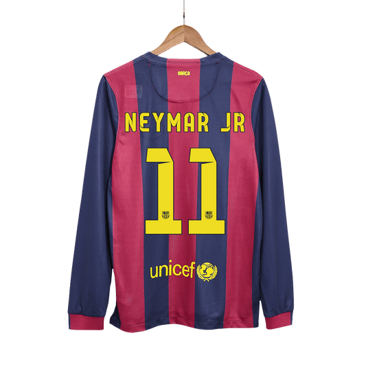 Retro Barcelona Hemma Fotbollströja NEYMAR JR #11 2014/15 långärmad