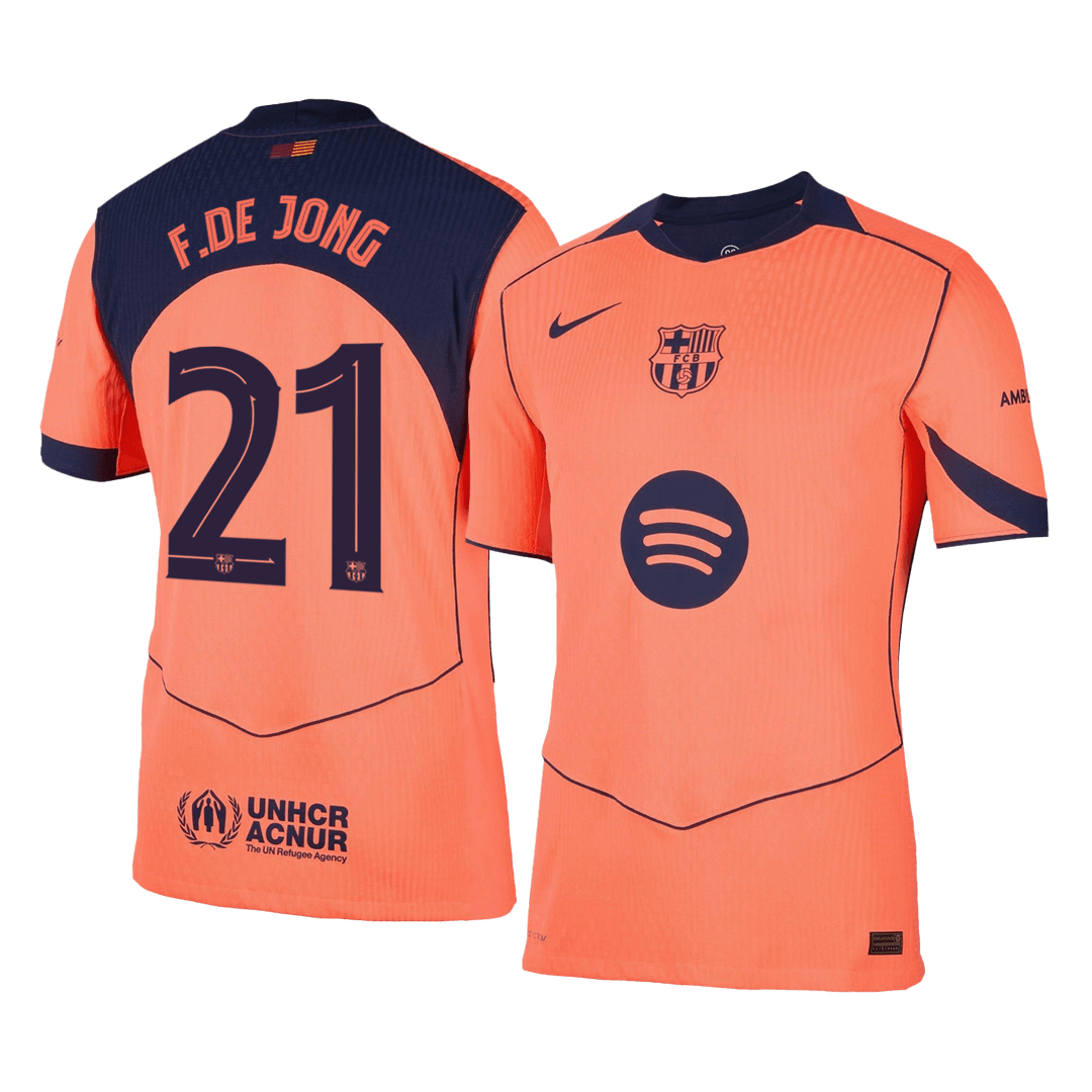 Barcelona Tröja F.DE JONG #21 2025/26 Tredje Autentisk Orange - UCL