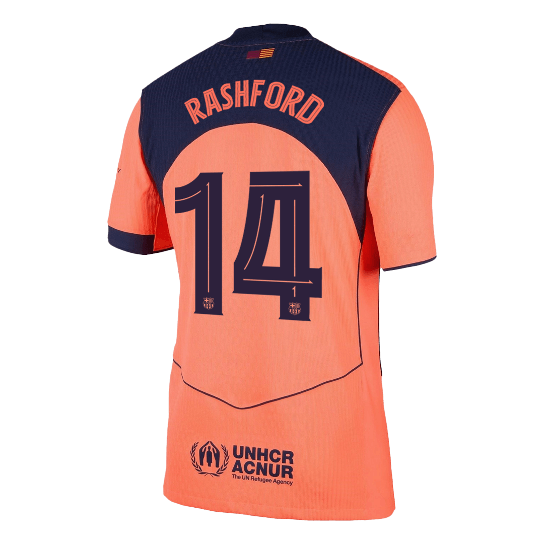 Barcelona Tröja RASHFORD #14 2025/26 Tredje Autentisk Orange - UCL
