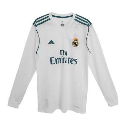 Retro Real Madrid Hemma Fotbollströja SERGIO RAMOS #4 2017/18 långärmad