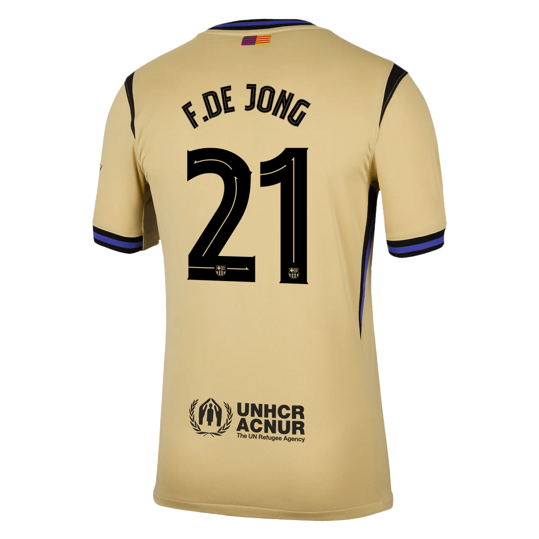 Barcelona Tröja F.DE JONG #21 2025/26 Borta Gul - UCL