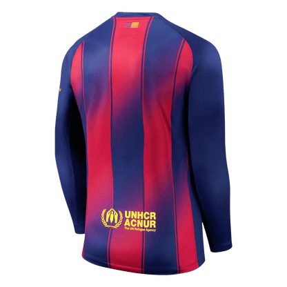 Barcelona Tröja 2025/26 Hemma Långärmad Röd/Blå