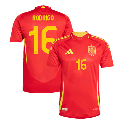 RODRIGO #16 Spanien Hemma Fotbollströjor Euro 2024 Autentisk