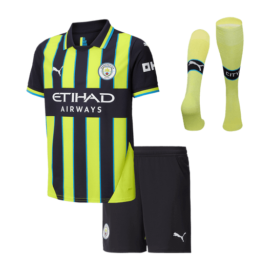 Kid's Manchester City Away Football Shirt Kit(Shirt+Shorts+Socks) 2024/25 Football Kit UK