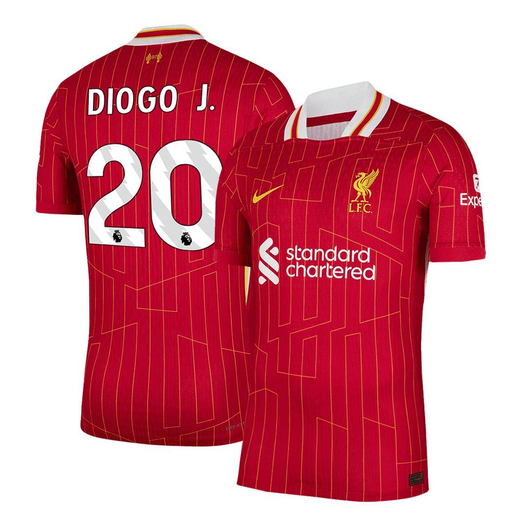 DIOGO J. #20 Liverpool Tröja 2024/25 Hemma Autentisk röd stora storlekar