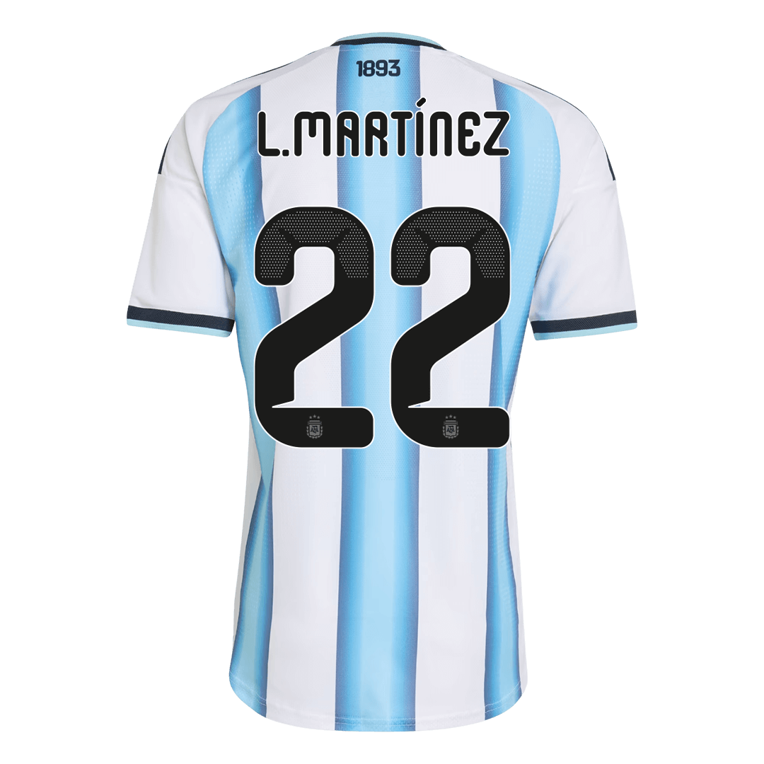 Argentina Tröja L.MARTÍNEZ #22 2026 Hemma Autentisk Blå & Vit - World Cup 2026
