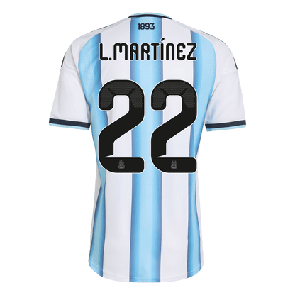 Argentina Tröja L.MARTÍNEZ #22 2026 Hemma Autentisk Blå & Vit - World Cup 2026-2