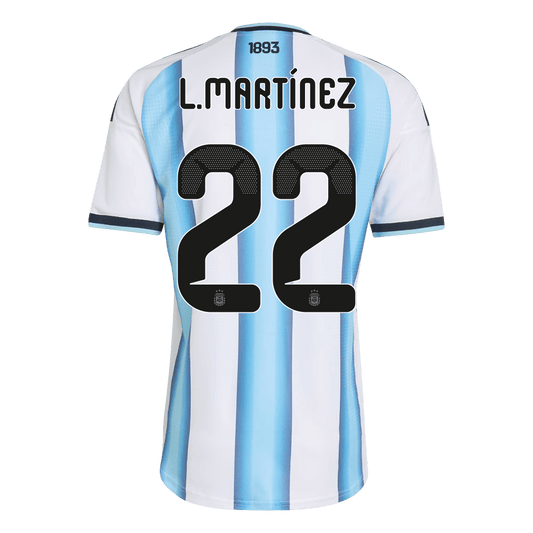 Argentina Tröja L.MARTÍNEZ #22 2026 Hemma Autentisk Blå & Vit - World Cup 2026-1