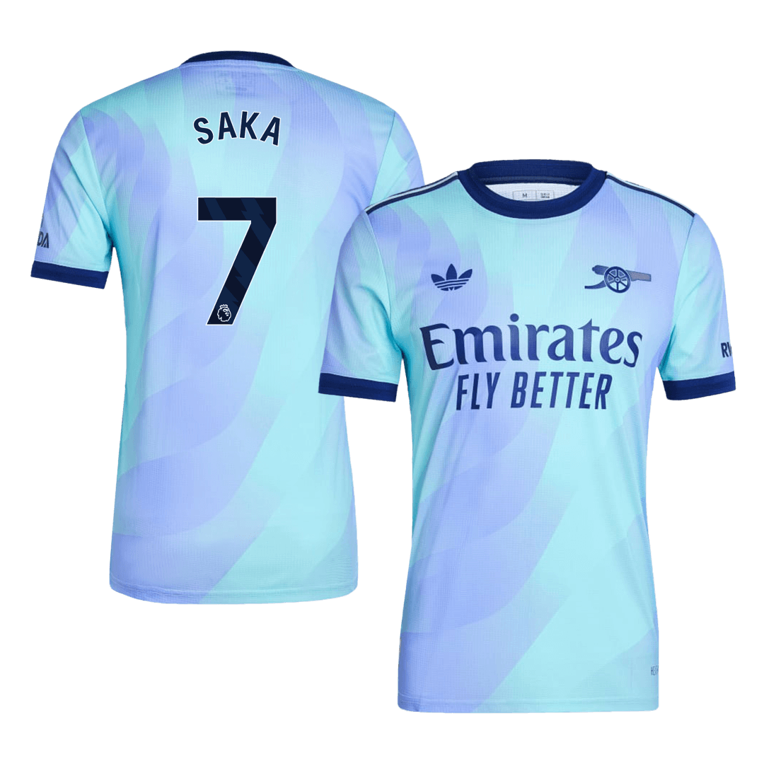 Arsenal Tredjeställ Fotbollströja SAKA #7 2024/25 Autentisk