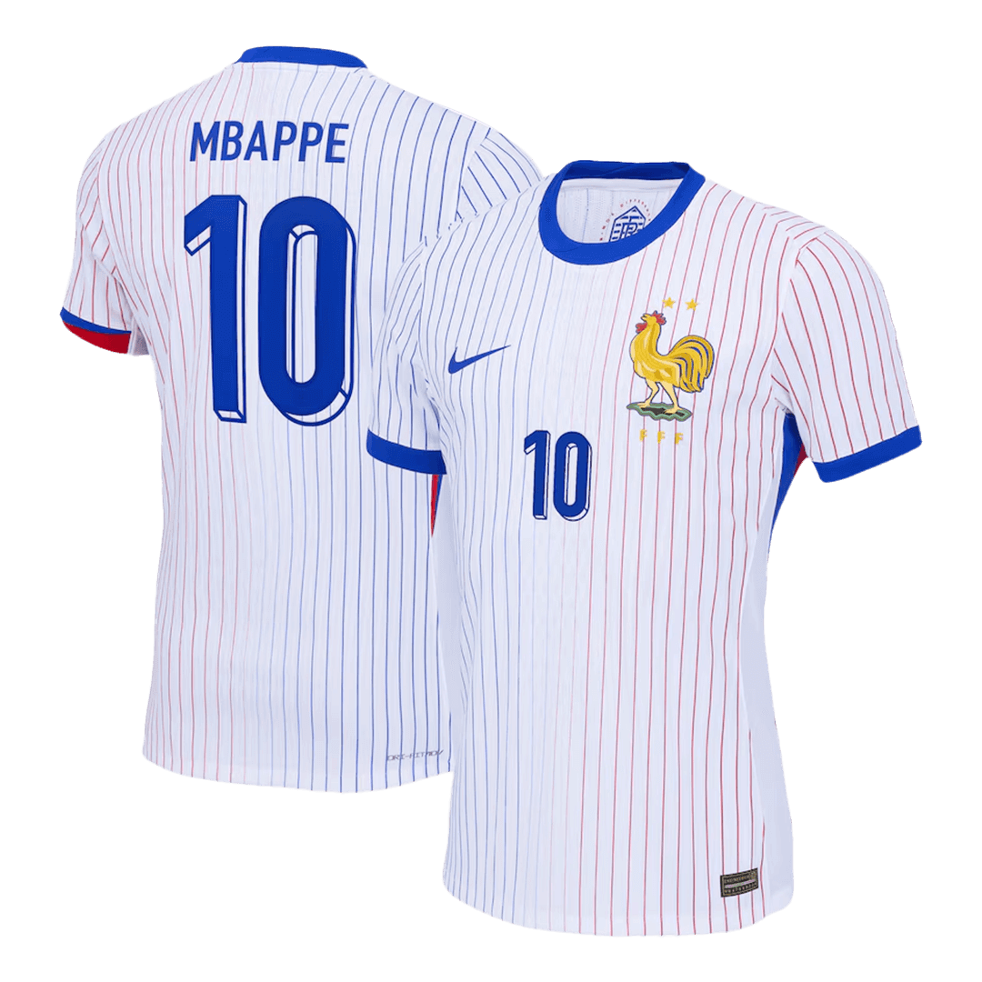 MBAPPÉ #10 Frankrike Borta fotbollströjor 2024 Autentisk