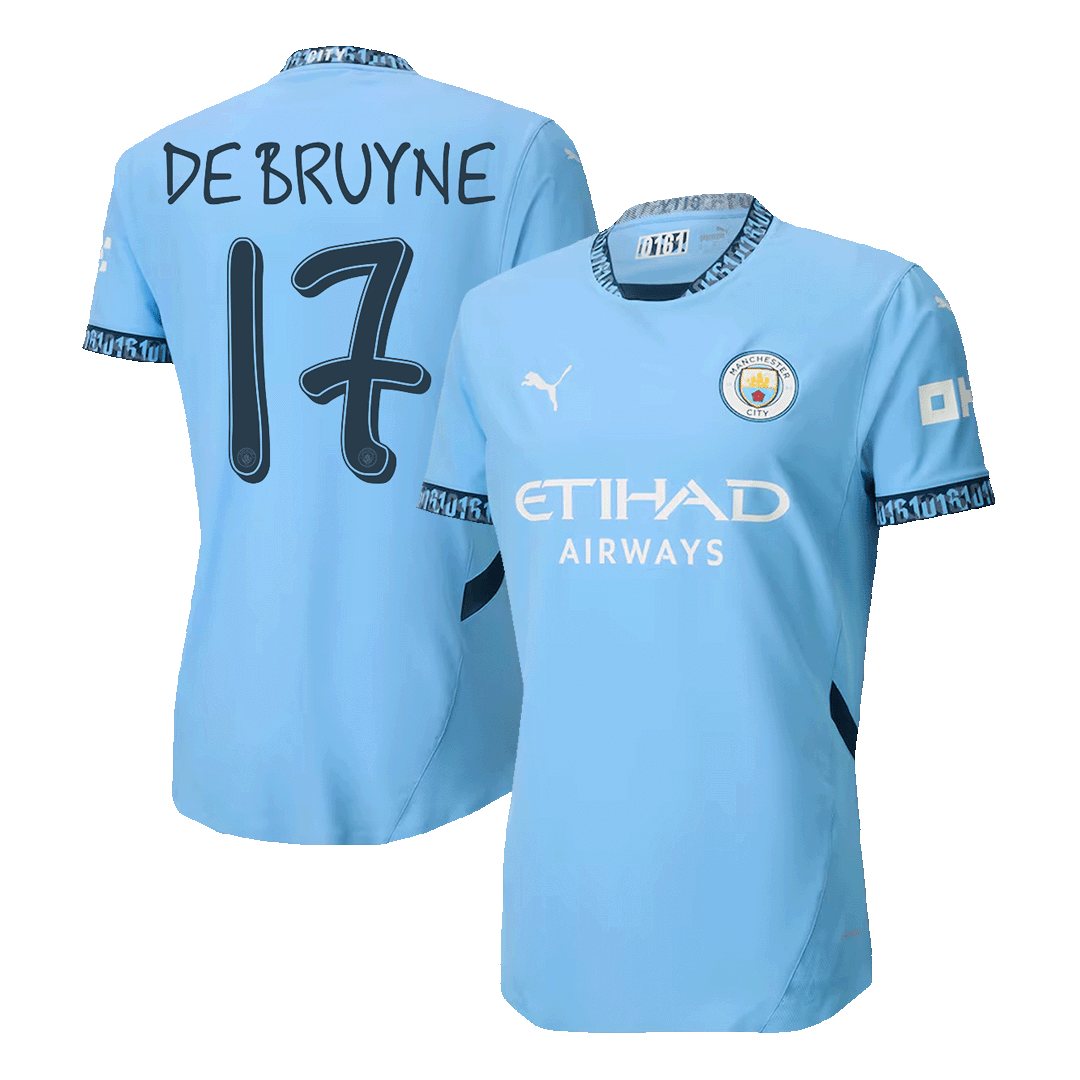 Manchester City Hemma Fotbollströja DE BRUYNE #17 2024/25 Autentisk - UCL