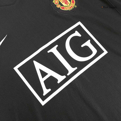 Retro Manchester United Borta Fotbollströja 2007/08 långärmad