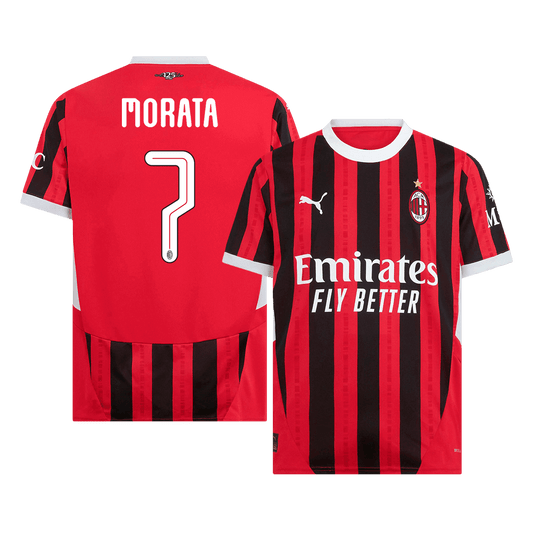 AC Milan Hemma Fotbollströja MORATA #7 2024/25 - UCL-1