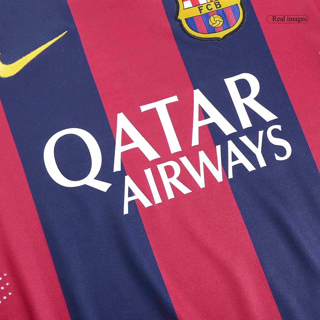 Retro Barcelona Hemma Fotbollströja SUÁREZ #9 2014/15 långärmad