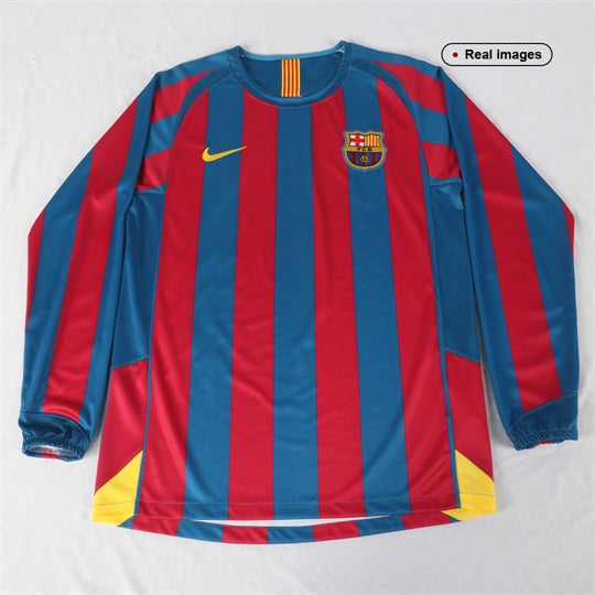 Retro Barcelona Hemma Fotbollströja 2005/06 långärmad