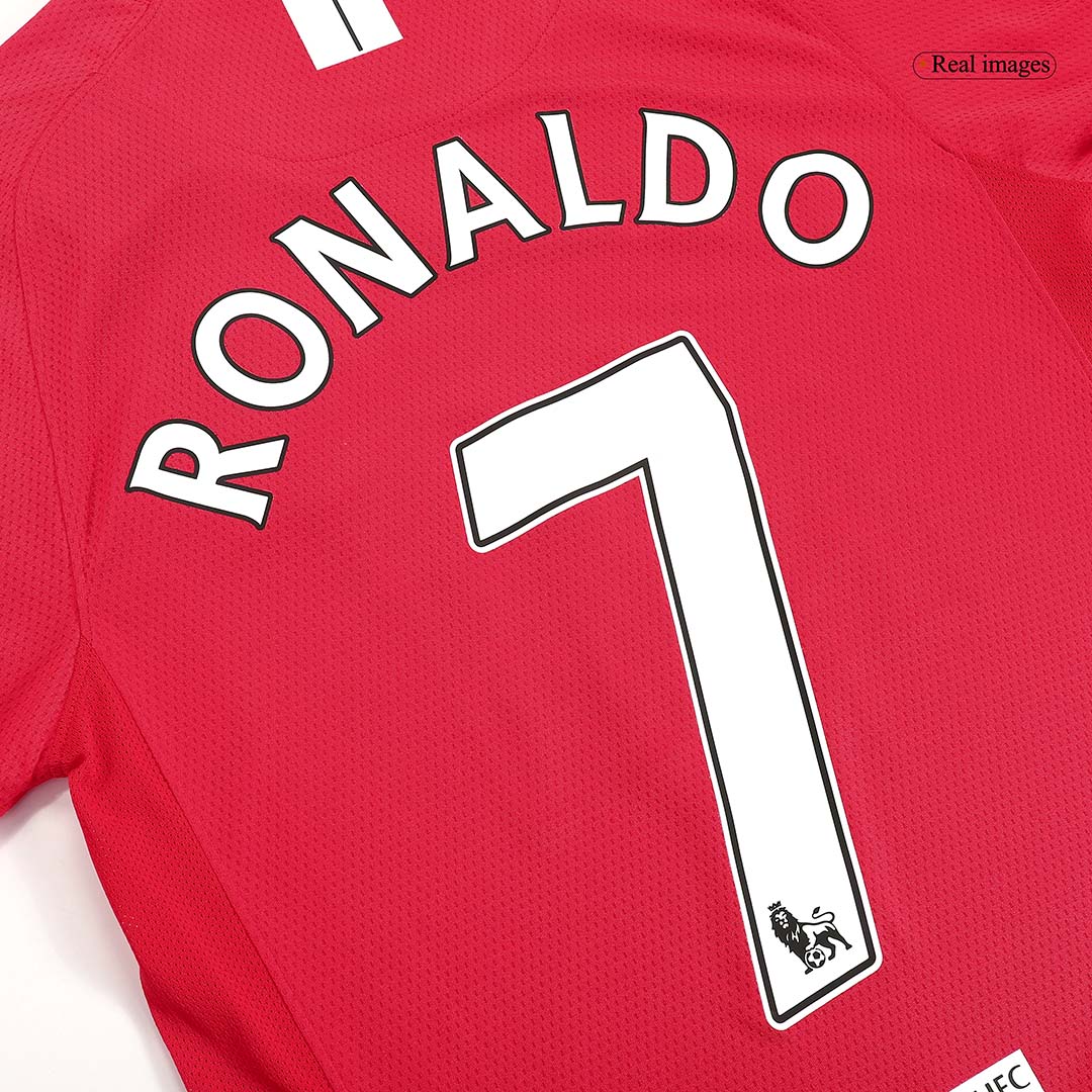 Retro Manchester United Hemma Fotbollströja RONALDO #7 2007/08 långärmad