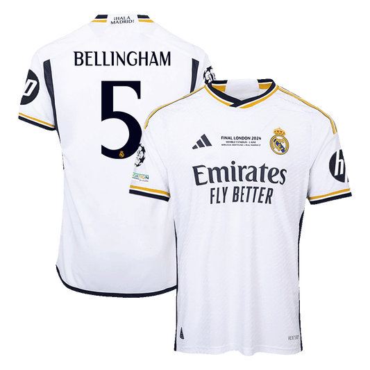 Retro Real Madrid Hemma Fotbollströja BELLINGHAM #5 2023/24 - UCL Final