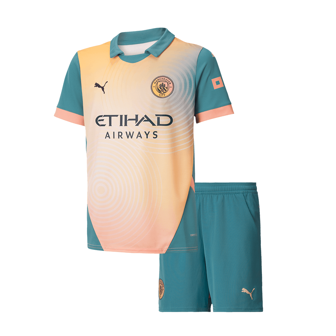 Manchester City Fjärde borta Fotbollströja 2024/25 Fotbollssats Barn - Definitely City