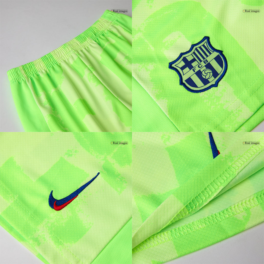 Barcelona Tredjeställ Fotbollströja 2024/25 Fotbollssats Barn - UCL -(Spotify-logotyp utan text)