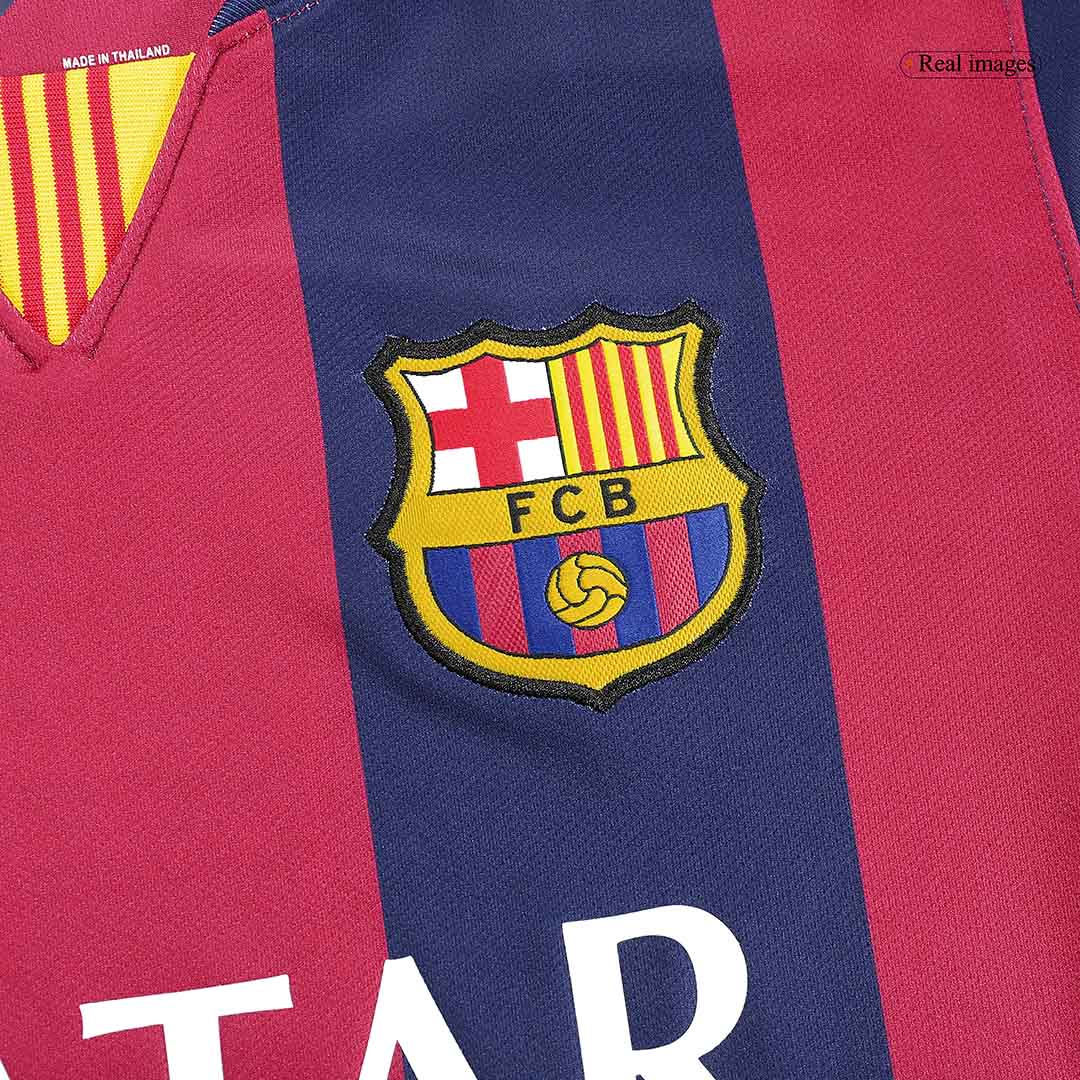Retro Barcelona Hemma Fotbollströja SUÁREZ #9 2014/15 långärmad