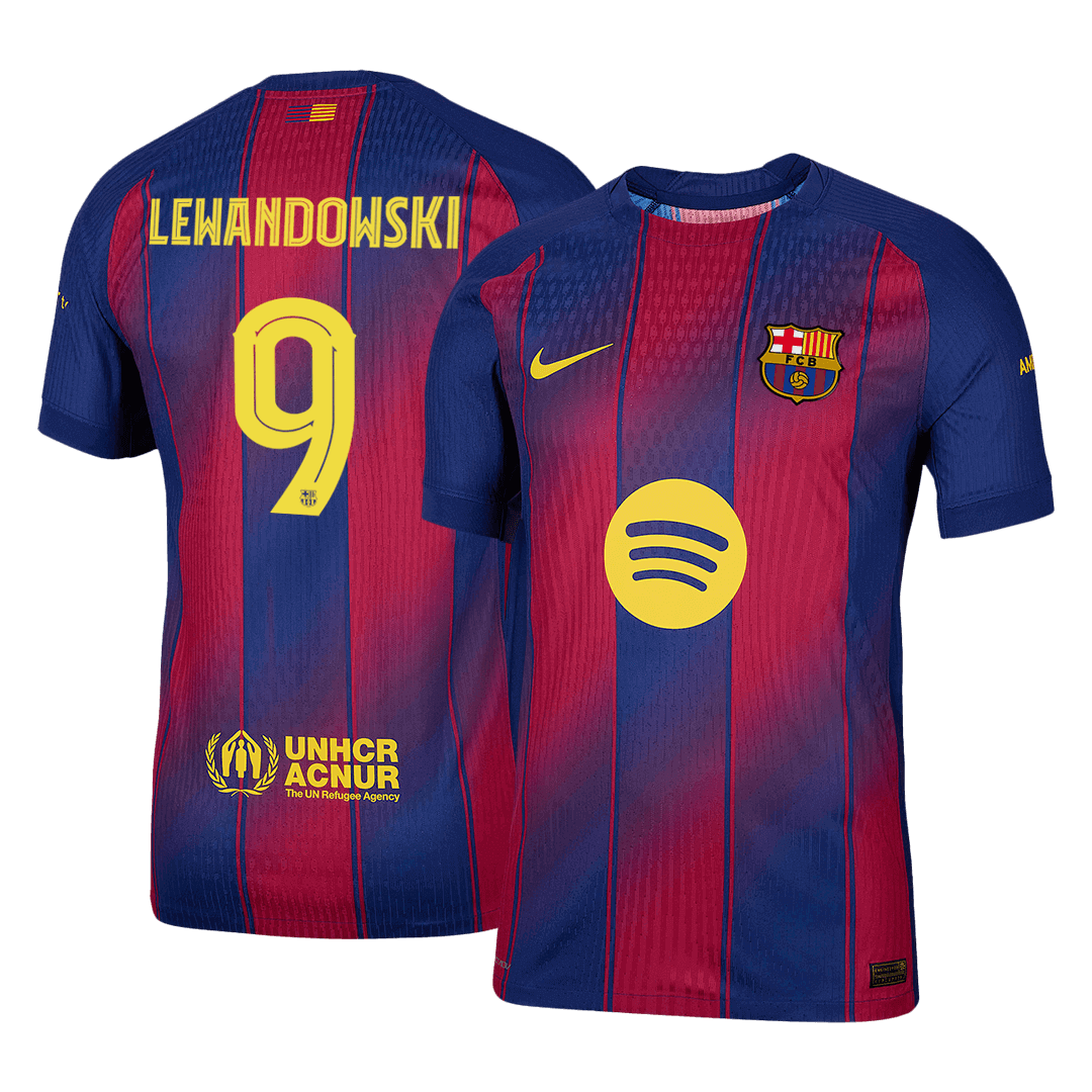 LEWANDOWSKI #9 Barcelona Tröja 2025/26 Hemma Autentisk - UCL