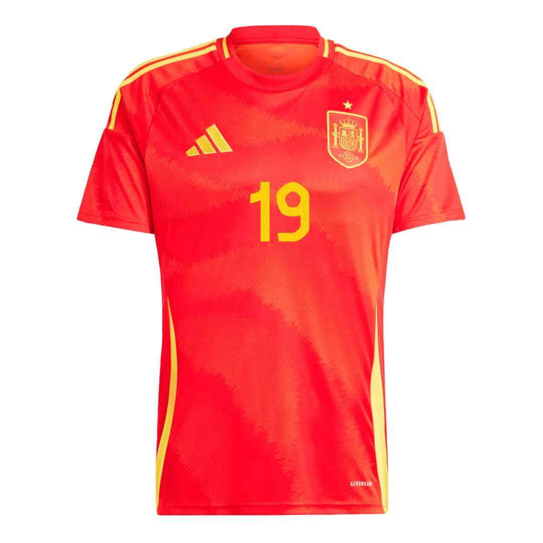 LAMINE YAMAL #19 Spanien Hemma Fotbollströjor Euro 2024