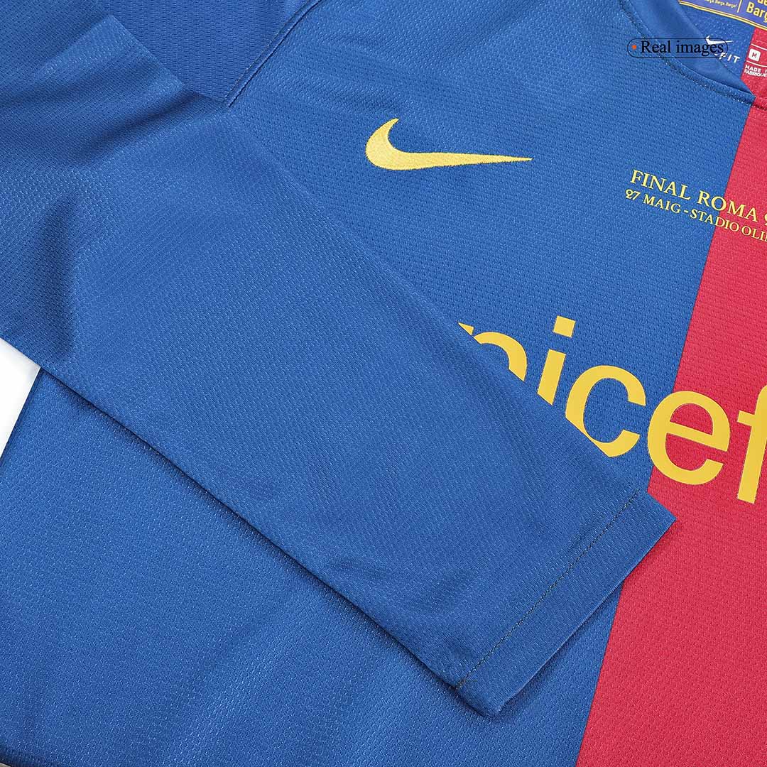 Retro Barcelona Hemma Fotbollströja ETO'O #9 2008/09 långärmad - UCL Final