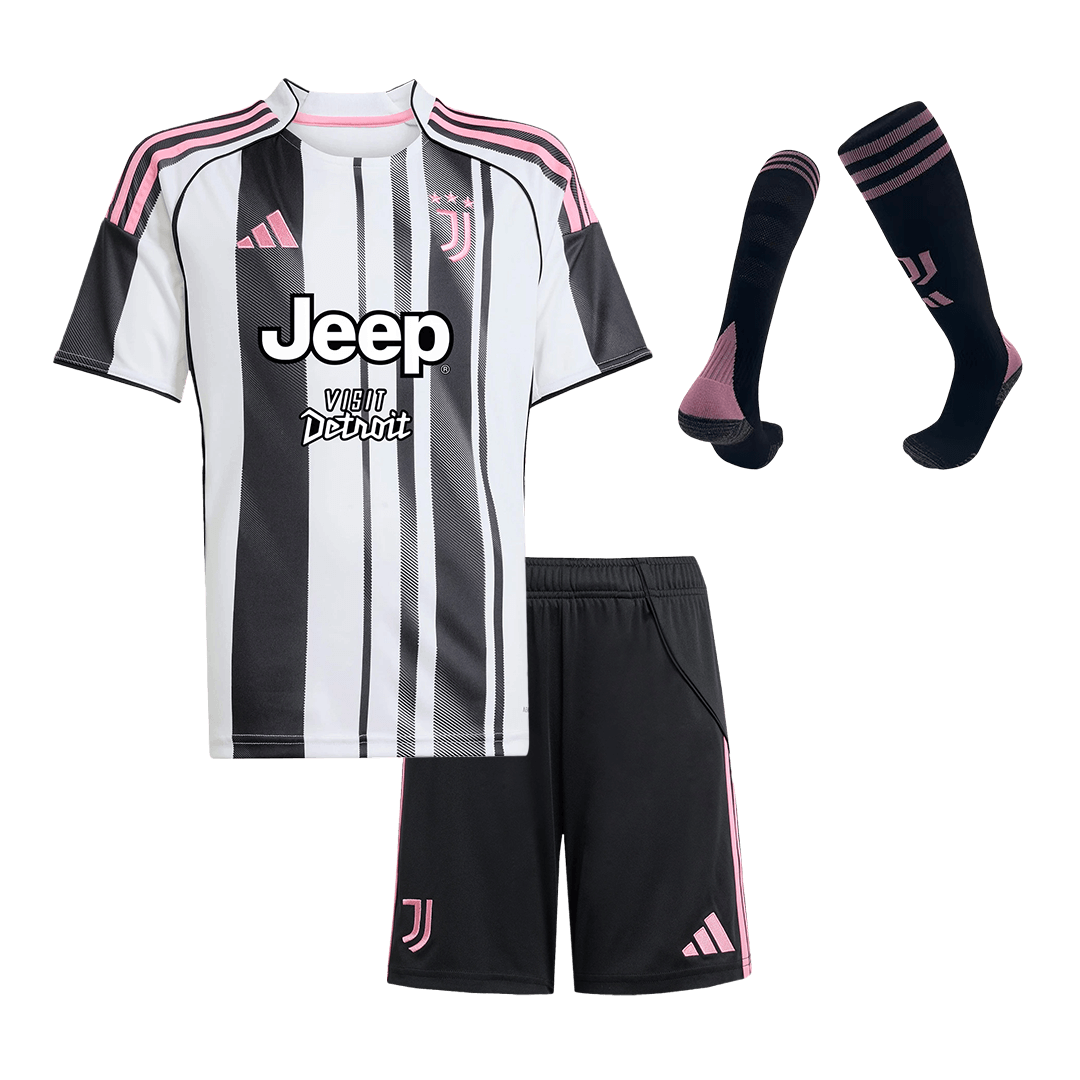 Juventus Tröja 2025/26 Hemmaställ Black&White Barn