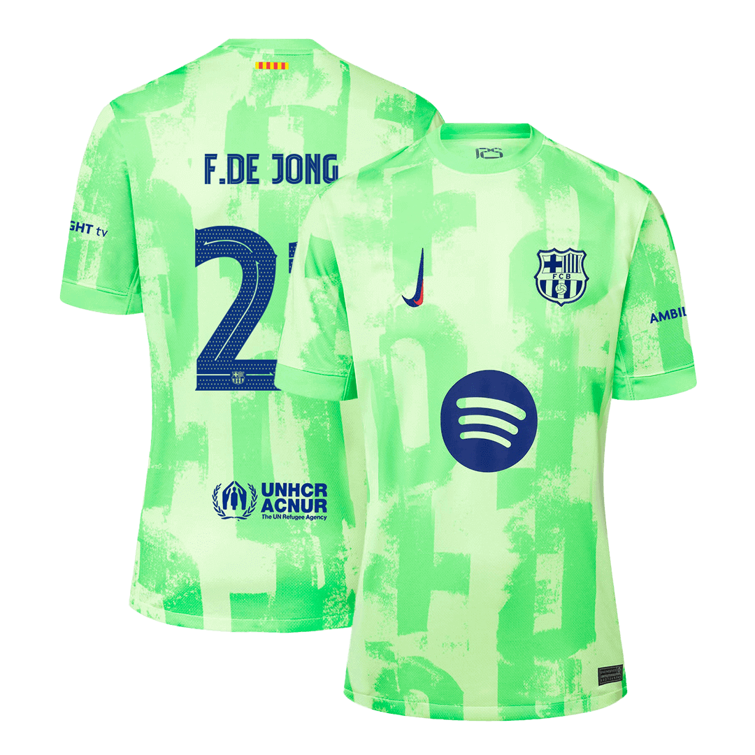Barcelona Tredjeställ Fotbollströja F.DE JONG #21 2024/25 Premium